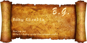 Béky Gizella névjegykártya